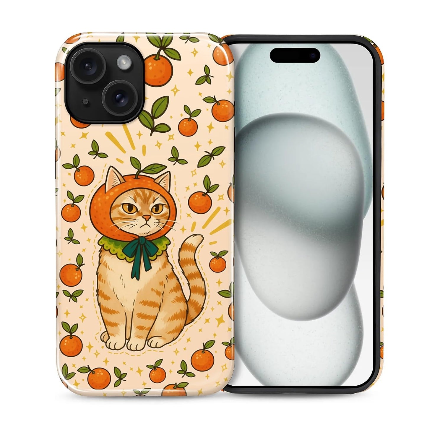 Case for iPhone 15, Shockproof Hybrid Protective Phone Case, Dual-Layer Drop Protection Anti-Scratch, Cozy Cats