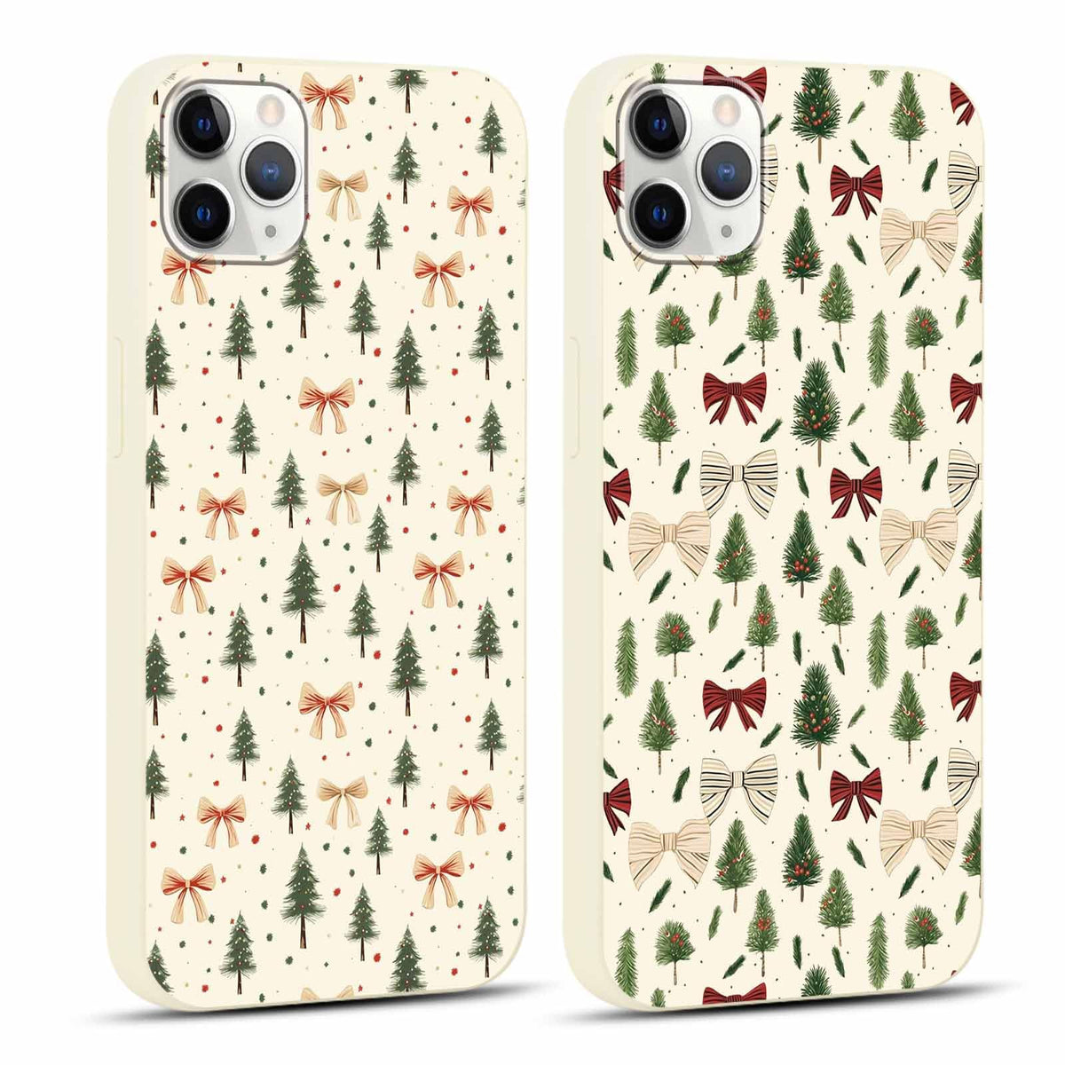2 Pack Merry Christmas Phone Case for iPhone 16 6.1", Cute Xmas Christmas Tree Pattern Case with Candy Design Christmas Decorations Gifts Shockproof Soft Silicone Cover for Girl Women