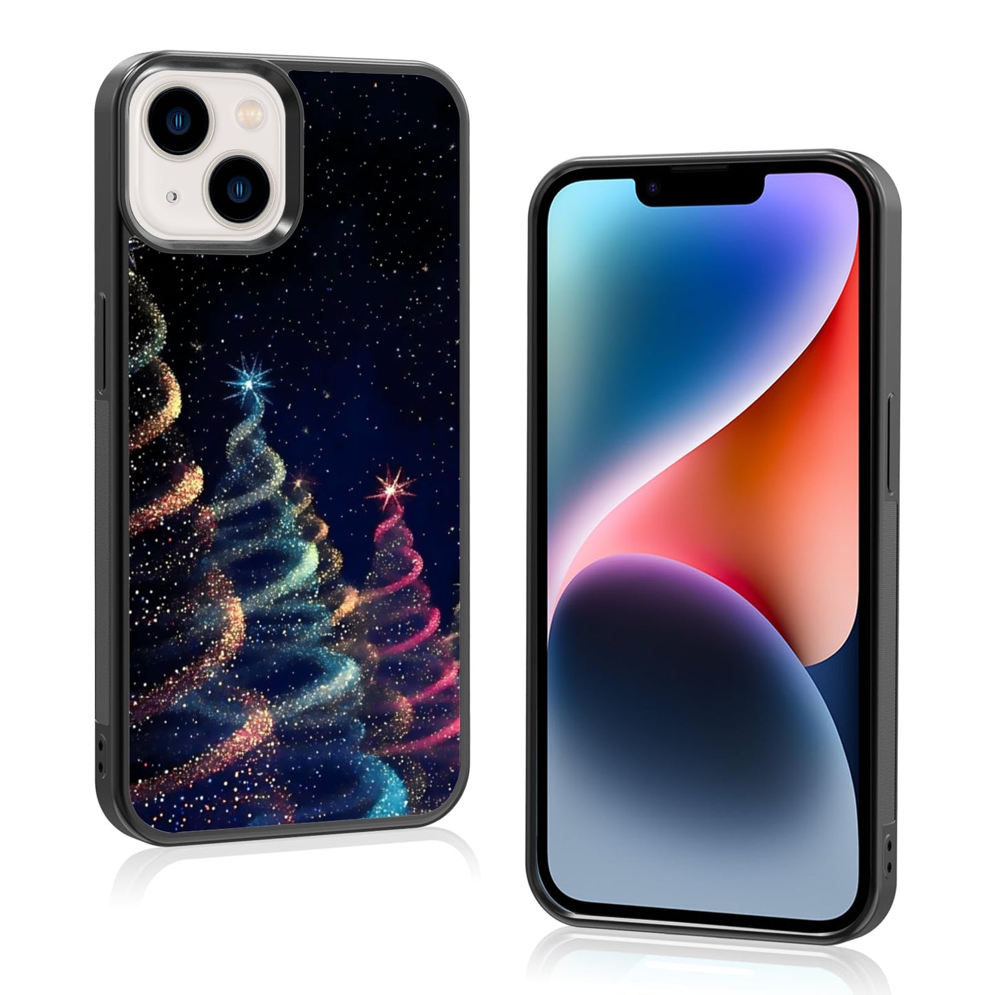 Cute Christmas Tree Bow Phone Case: Kawaii Winter Non-Slip Design Compatible with iPhone 13./14 Case for Women & Girl（14）