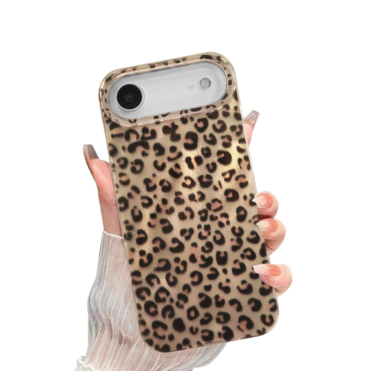 inewateri Compatible for iPhone 16 Pro Max Case with Cute Cheetah Leopard Print Retro Aesthetics Design Soft Slim TPU Shockproof Protective Bumper Glitter Shiny Phone Cover-Blue