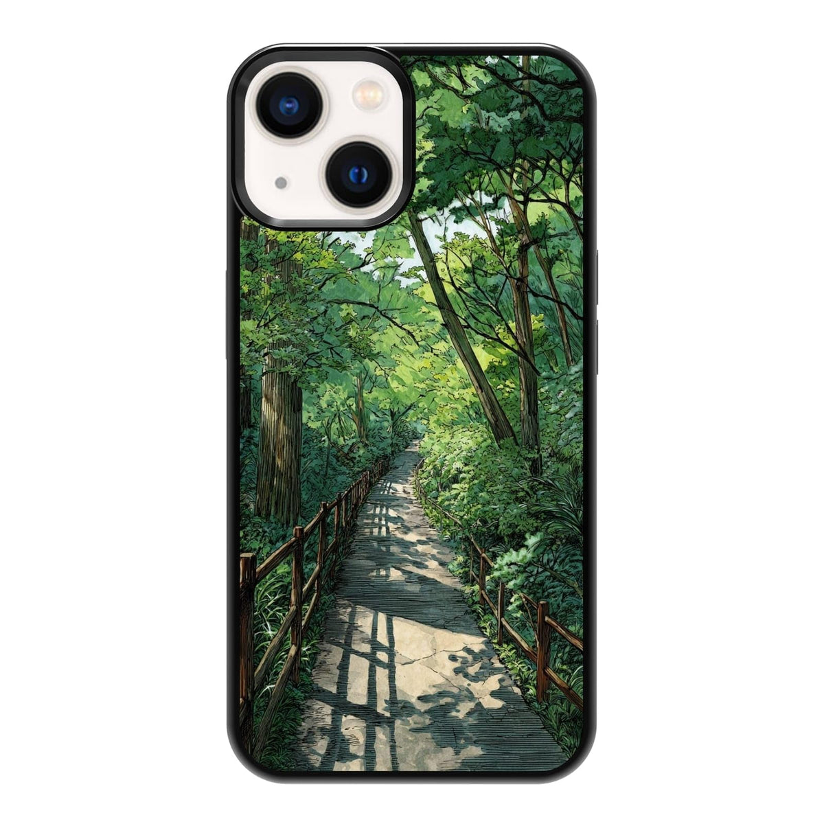 Vibrant Redwood Forest Path Wildflowers Nature Landscape Phone Case, Shockproof Protective Cover for iPhone 11 12 13 14 15 16 17 Pro Max Plus Mini XR 7 8 SE