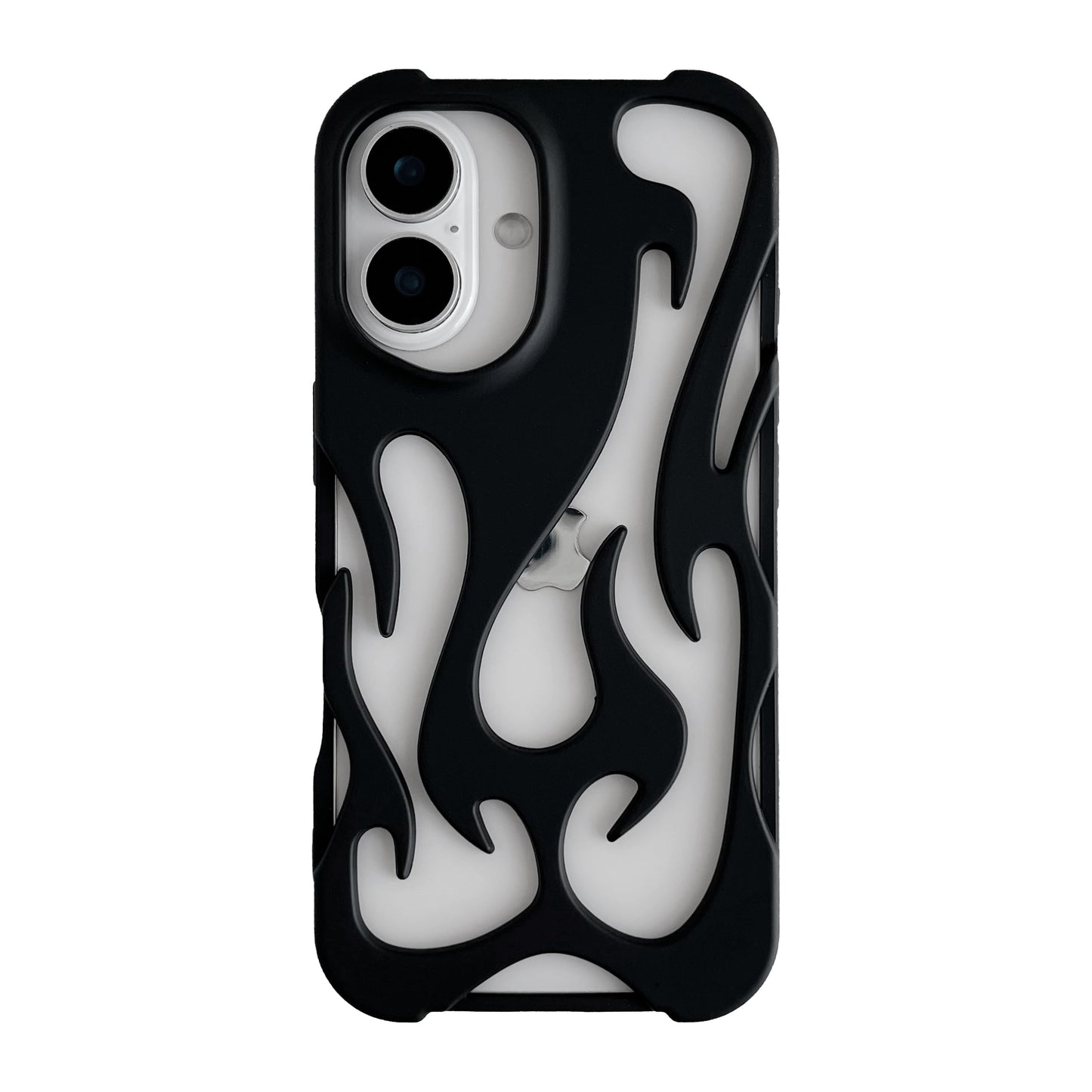 Heat Dissipation for iPhone Case, Solid Color Hollow Flame Matte Soft Phone Case (Silver,for iPhone 14)
