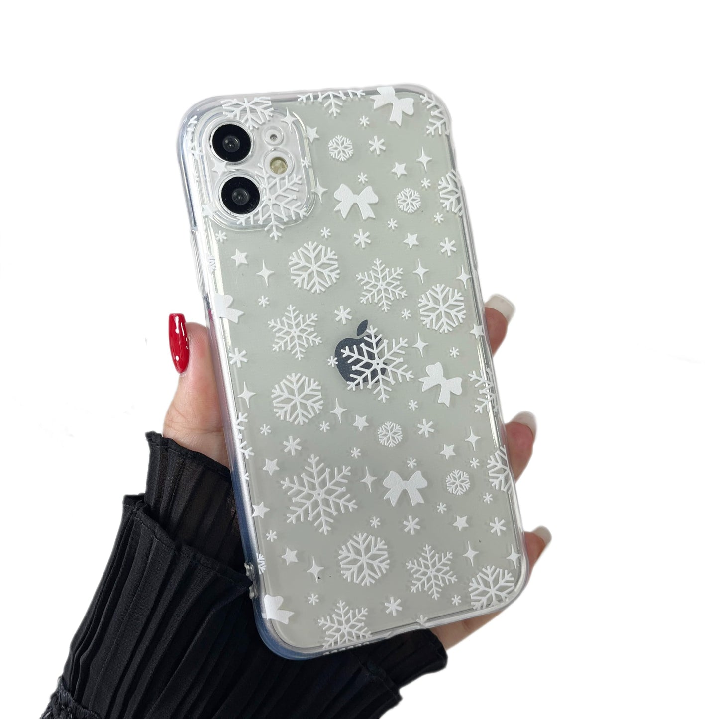 ZTOFERA Christmas Phone Case for iPhone 14 6.1 inch,Clear Cute Merry Christmas Pattern Phone Case Gifts Transparent Hard PC +TPU Bumper Shockproof Protective Cover-Gingerbread Man