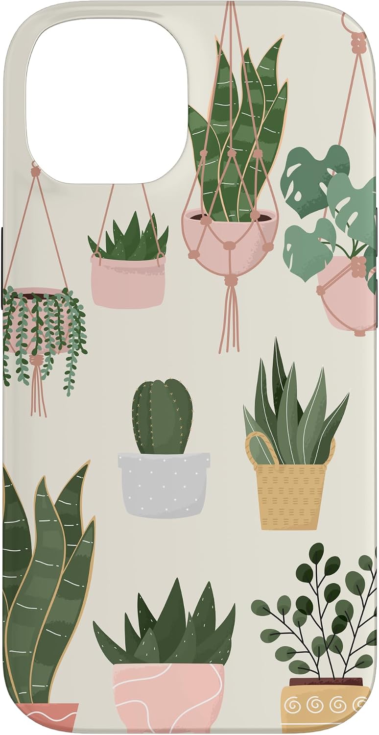 Boho Indoor and Outdoor Plant Illustrations Nature Art Phone Case for iPhone 15 Pro Max