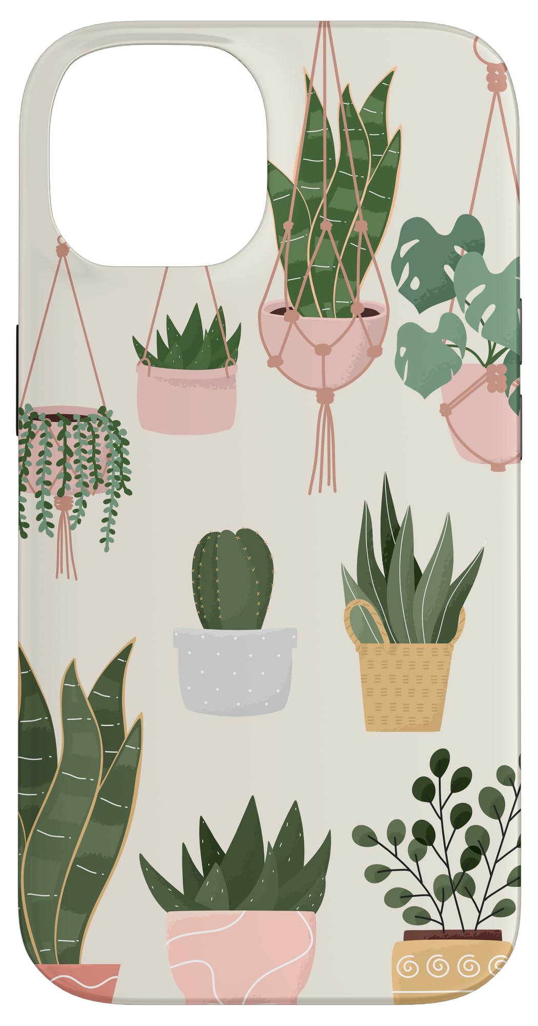 Boho Indoor and Outdoor Plant Illustrations Nature Art Phone Case for iPhone 15 Pro Max