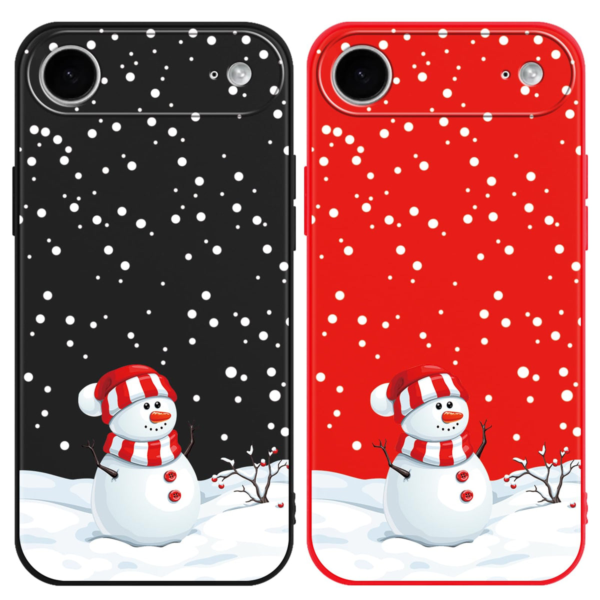 2 Pack Christmas Phone Case for iPhone 16 6.1'', Cute Christmas Tree Pattern Gifts Case with Gingerbread Canes Design Soft TPU Anti-Fall Protective Slim Shockproof Cover for Girl Women Men