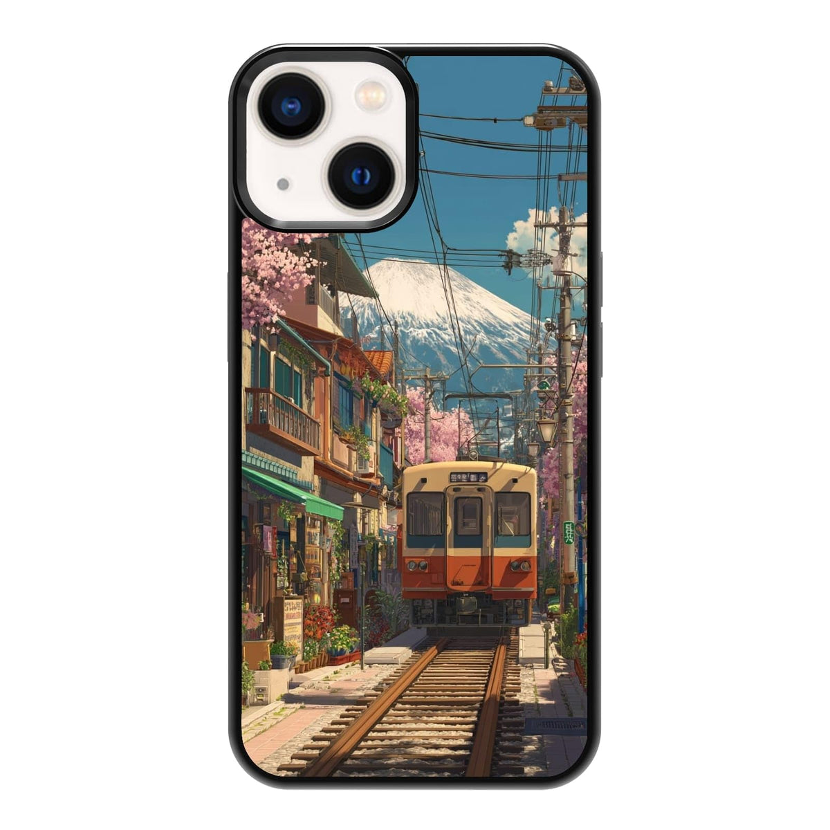 Dark Botanical Wildflower Forest Green Leaf White Blossom Nature Art Phone Case, Shockproof Protective Cover for iPhone 11 12 13 14 15 16 17 Pro Max Plus Mini XR 7 8 SE