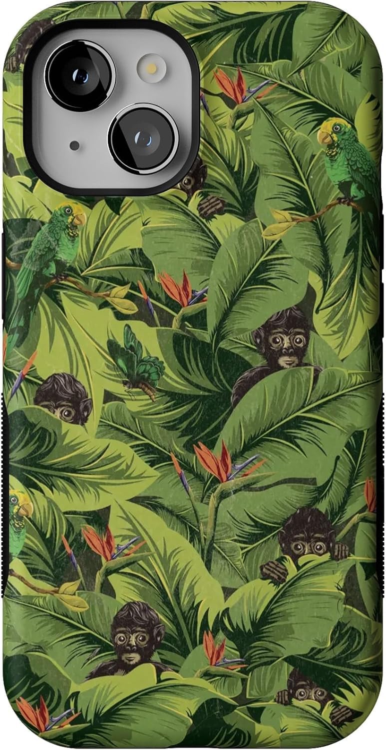 Casely iPhone 15 Case | Hanging Around | Potted Plants Floral | Bold Protective Design | Compatible with MagSafe