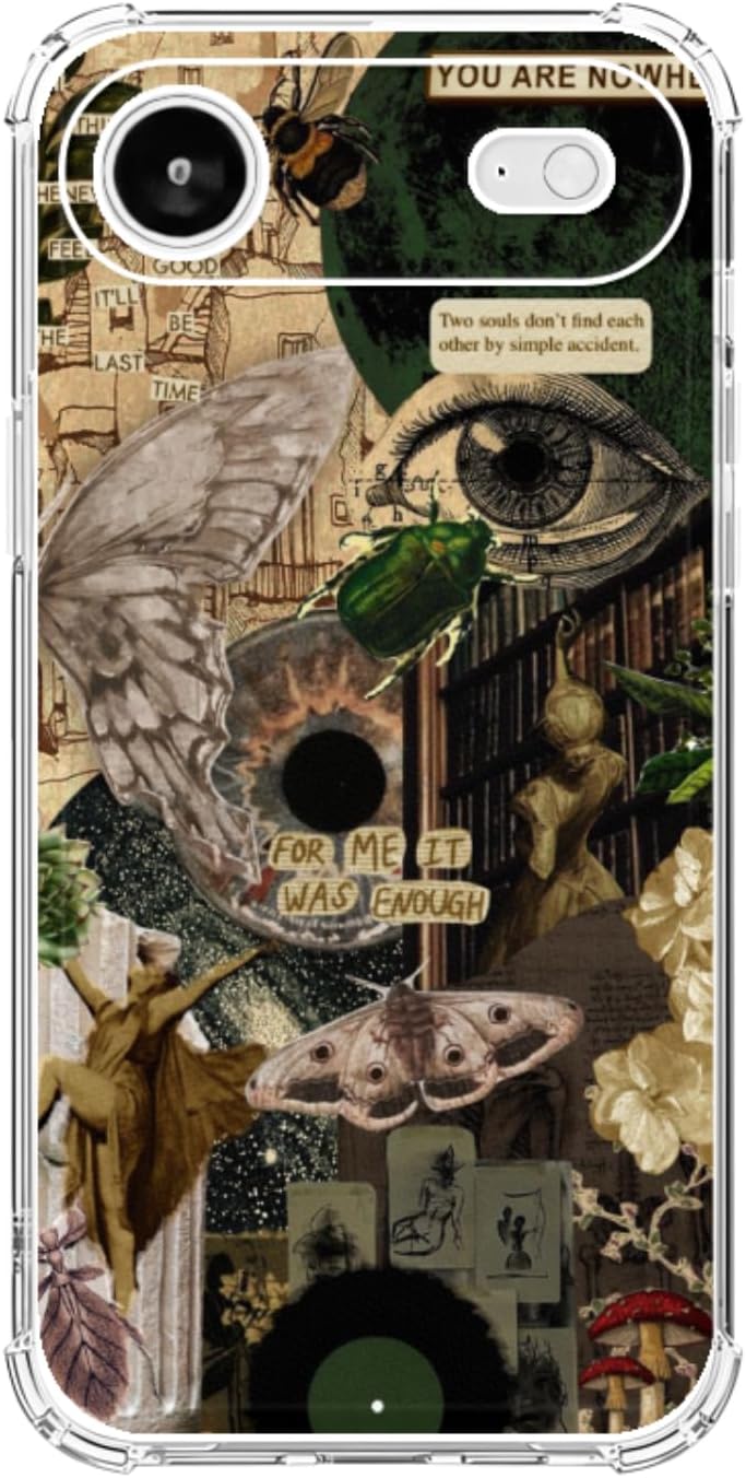Nature Plants Insects Aesthetic Phone Case Compatible with iPhone Air, Hippie Dark Academia Phone Cover for iPhone Air