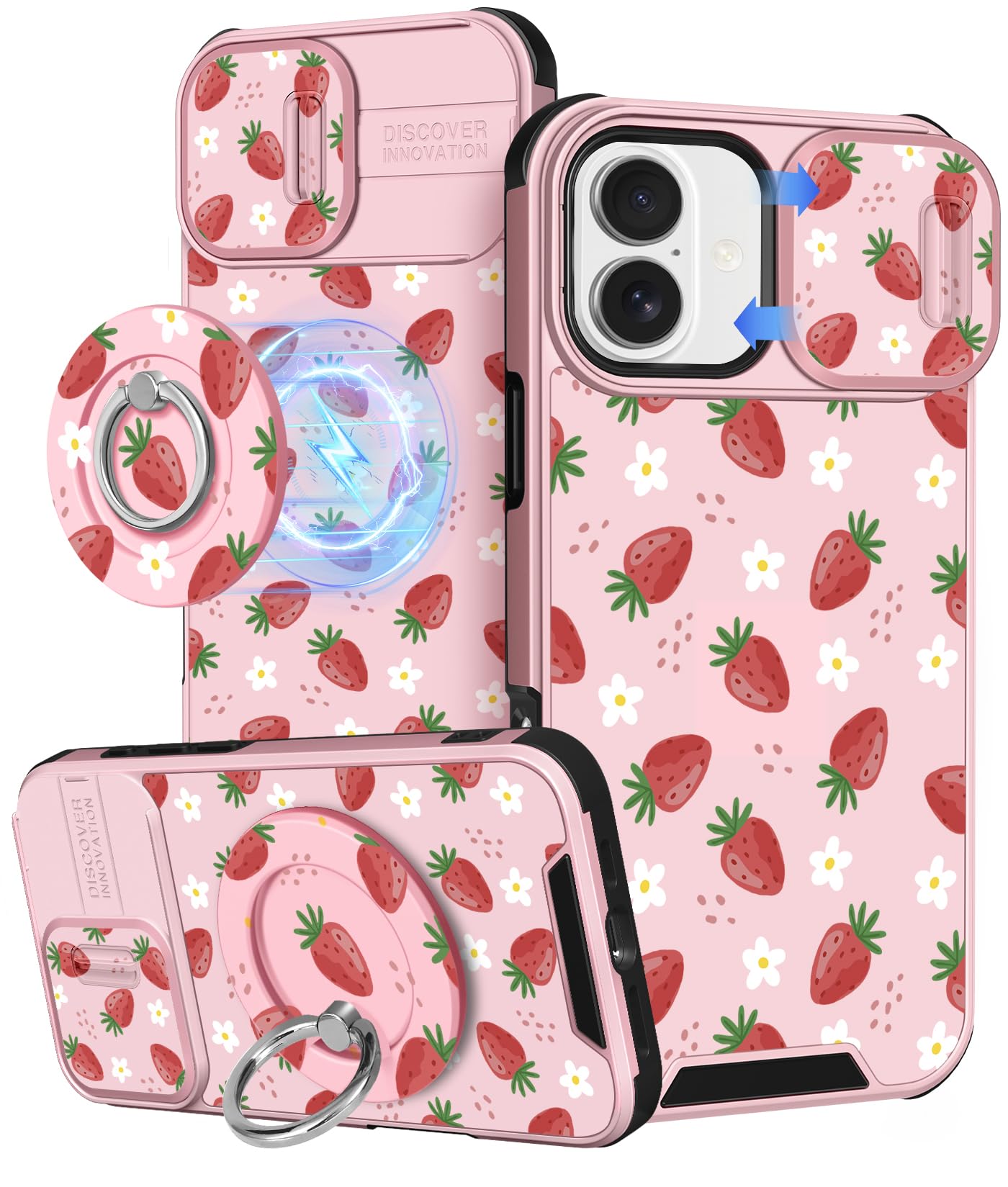 Buleens for iPhone 17 Pro Max Case 6.9 Inch - with Ring Stand & Camera Cover Aesthetic Cute Designed for Women Girls Girly Cartoon Kawaii Dogs Phone Case for iPhone 17 Pro Max Compatible with Magsafe