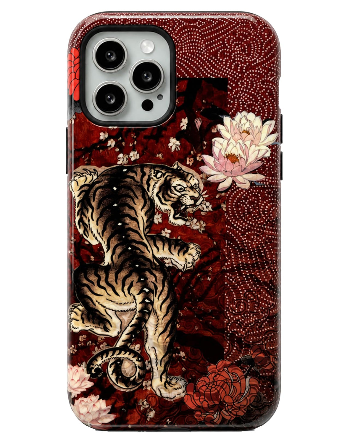 for iPhone 17 Pro Case Cute Retro Chinese-Style Tiger Phone Case Made of Hard PC Material, It Provides Full Protection with A Glossy Finish for Women (Green, iPhone 17 Pro)