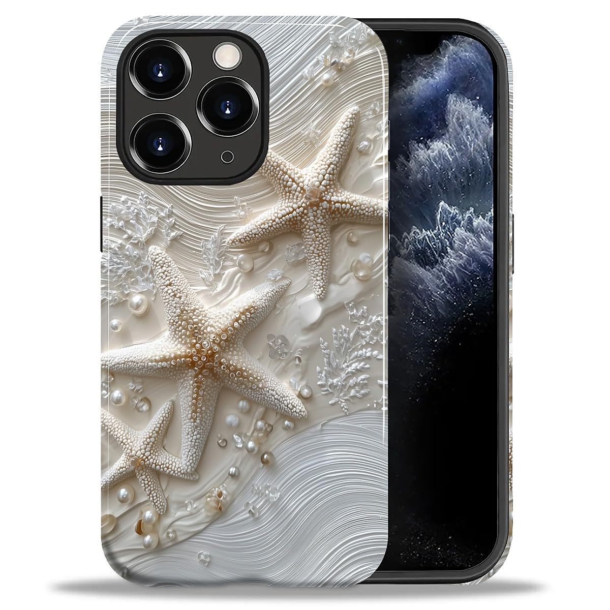 DAIZAG Case for iPhone 13 iPhone 14, Christmas Coffee Snowflake Cane Full-Body Design Hybrid Dual Protection Soft TPU + Hard PC, Shockproof Scratch-Resistant Protective Cover Phone Case for Men Women