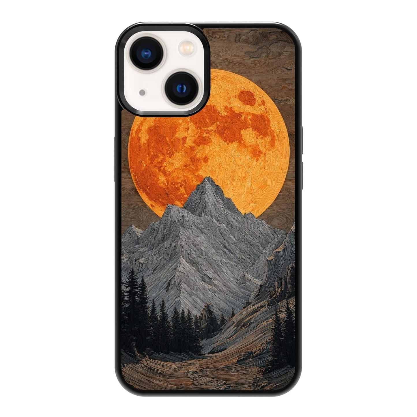 Dark Botanical Wildflower Forest Green Leaf White Blossom Nature Art Phone Case, Shockproof Protective Cover for iPhone 11 12 13 14 15 16 17 Pro Max Plus Mini XR 7 8 SE