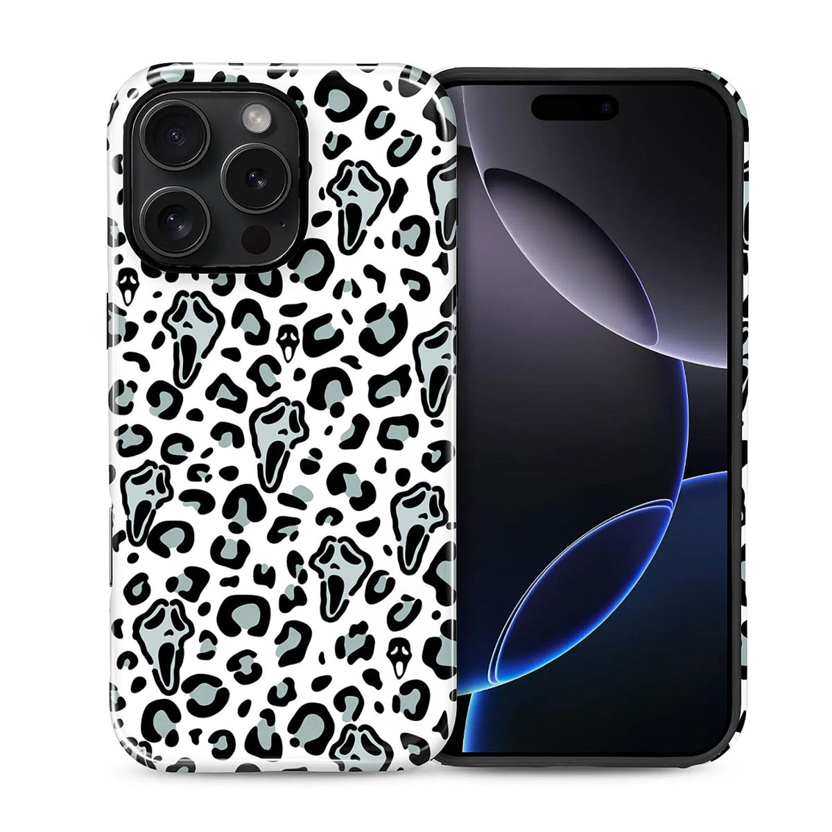 for iPhone 13/14 Case,Hybrid 2-Layer Hard Shell + Silicone Protective Case -Resistant Shockproof- A Naughty Cat with Blue Stripes Eating Fish