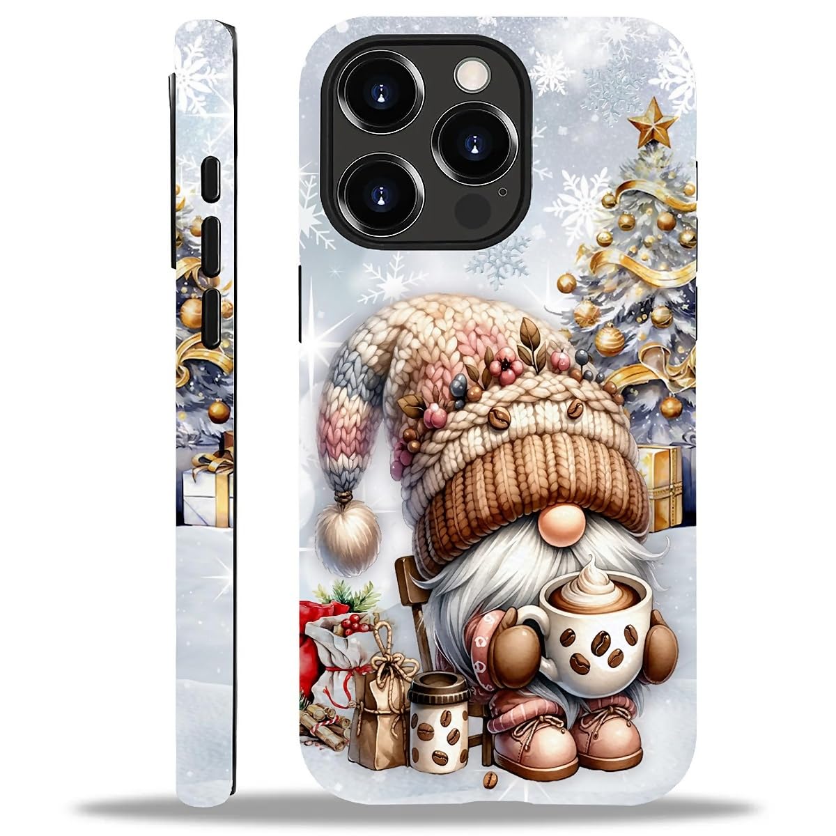 Case Compatible with iPhone 16,Christmas Decorations-Santa Claus Hybrid 2-Layer Hard Shell+Silicone Double Protective Scratch-Resistant Shockproof Case for iPhone 16