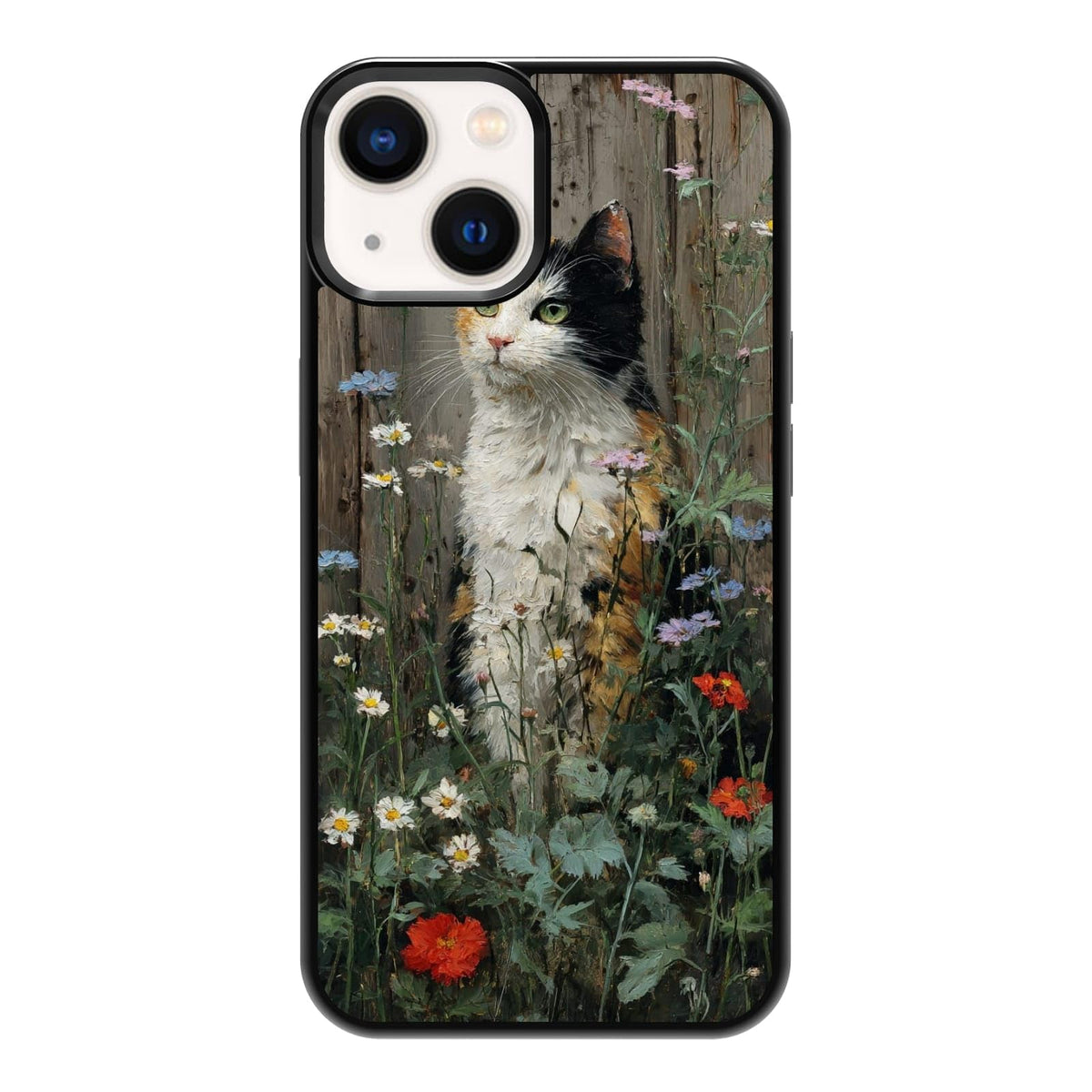 Dark Botanical Wildflower Forest Green Leaf White Blossom Nature Art Phone Case, Shockproof Protective Cover for iPhone 11 12 13 14 15 16 17 Pro Max Plus Mini XR 7 8 SE
