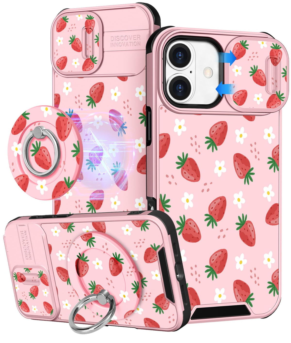 Buleens for iPhone 17 Pro Max Case 6.9 Inch - with Ring Stand & Camera Cover Aesthetic Cute Designed for Women Girls Girly Cartoon Kawaii Dogs Phone Case for iPhone 17 Pro Max Compatible with Magsafe
