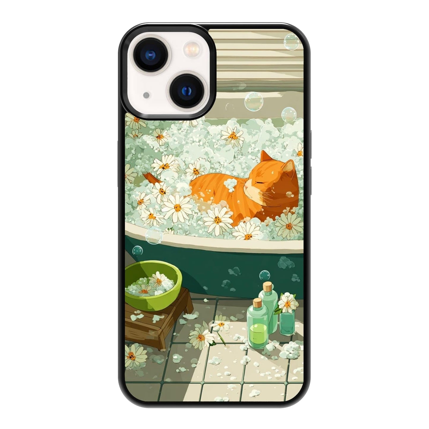 Lush Tropical Monstera Leaves Black Cat Botanical Art Phone Case, Shockproof Protective Cover for iPhone 11 12 13 14 15 16 17 Pro Max Plus Mini XR 7 8 SE