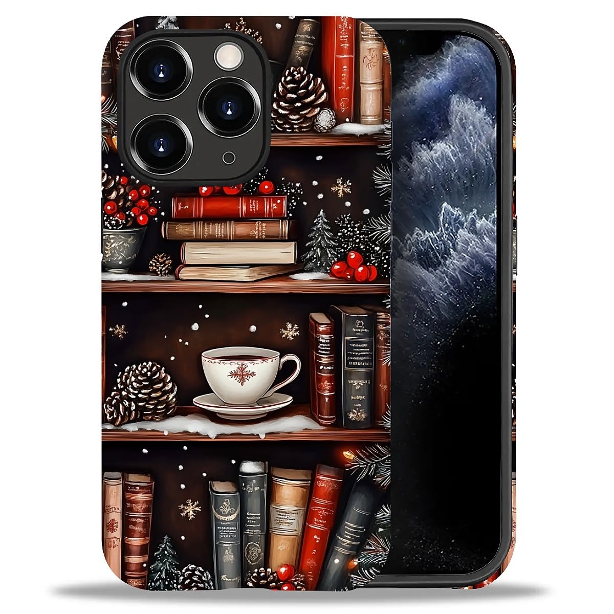 Case for iPhone 17,Drop Protection Hybrid 2-Layer Hard Phone Cover-Vintage Christmas Stamps Collage