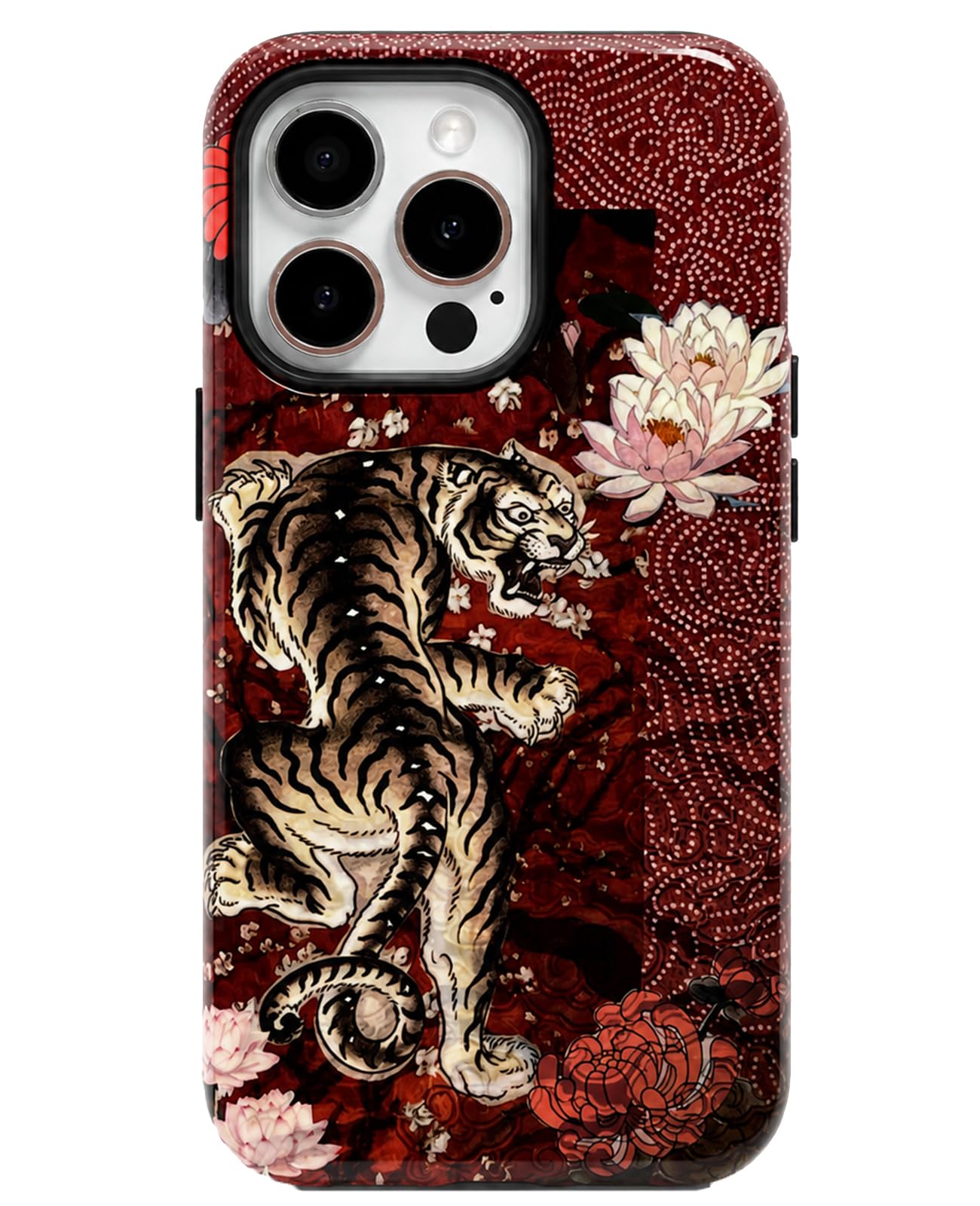 for iPhone 17 Pro Case Cute Retro Chinese-Style Tiger Phone Case Made of Hard PC Material, It Provides Full Protection with A Glossy Finish for Women (Green, iPhone 17 Pro)