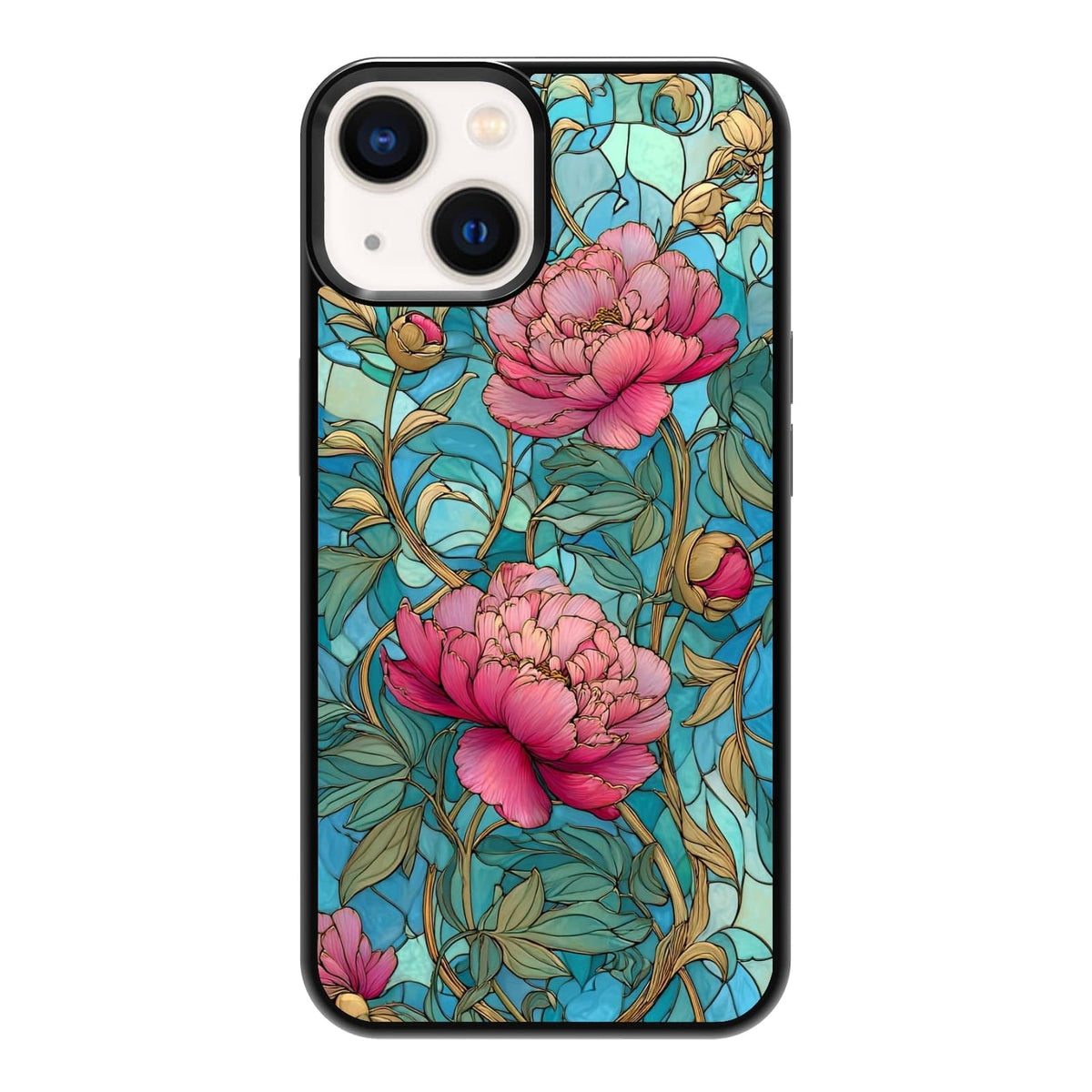 Nature Stained Glass Green Forest Tree Sunlight Phone Case, Shockproof Protective Cover for iPhone 11 12 13 14 15 16 17 Pro Max Plus Mini XR 7 8 SE