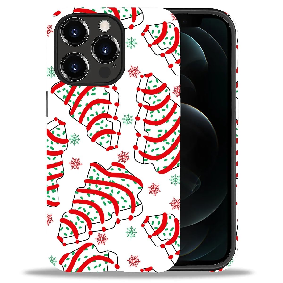 Case for iPhone 17,Drop Protection Hybrid 2-Layer Hard Phone Cover-Vintage Christmas Stamps Collage