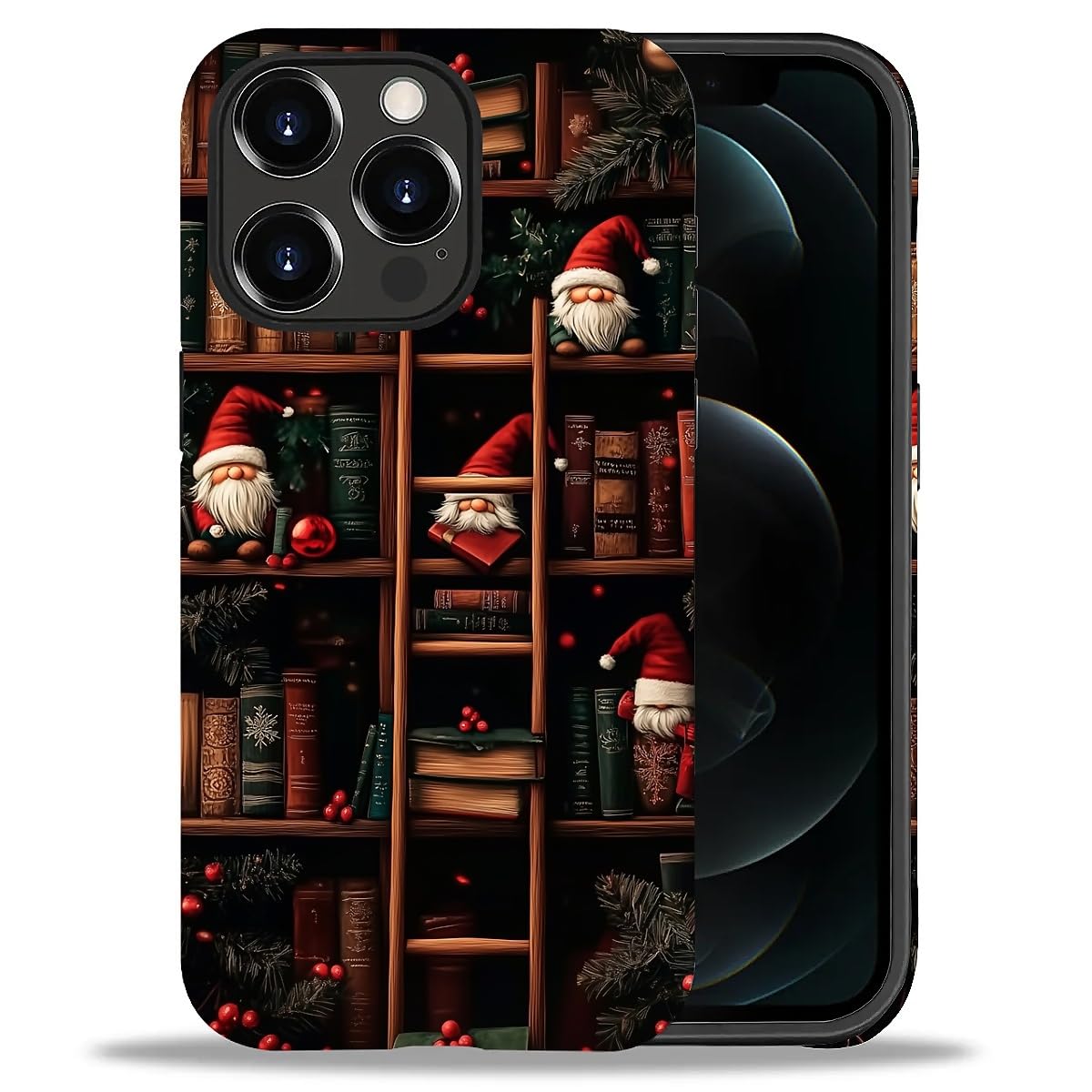 DAIZAG Phone Case Compatible with iPhone 13/14,Christmas Santa Claus Mixed 2 Layer Soft Silicone+Hard PC Ddouble Protection Ultra-Thin Phone Case for iPhone 13/14