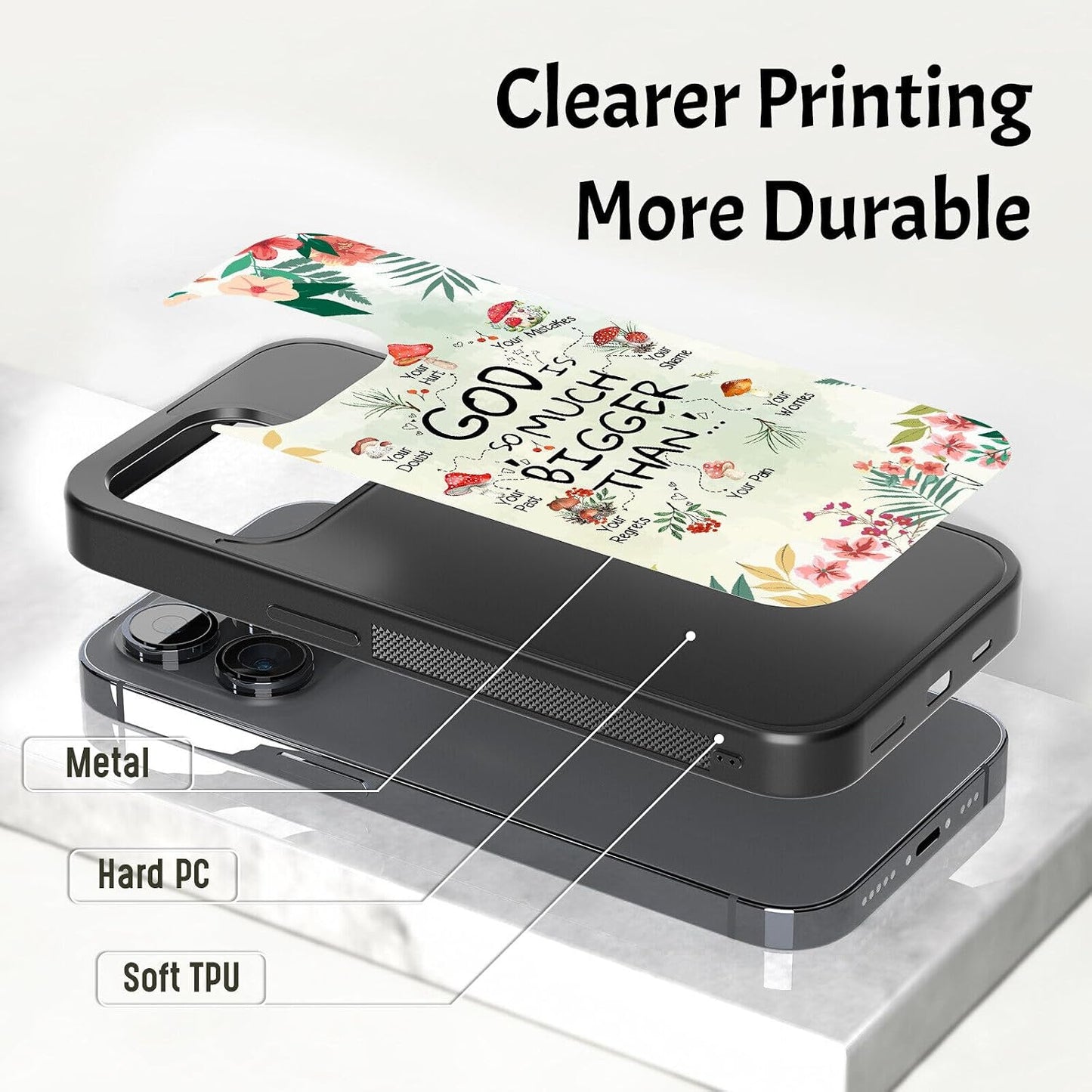Healing Words for Anxiety Cute Plant Lover Phone Cases for Samsung S A Note Z FILP 3 4 5 6 for iPhone 8 11 12 13 14 15 16 17 Pro Max Plus Mini - Mushroom