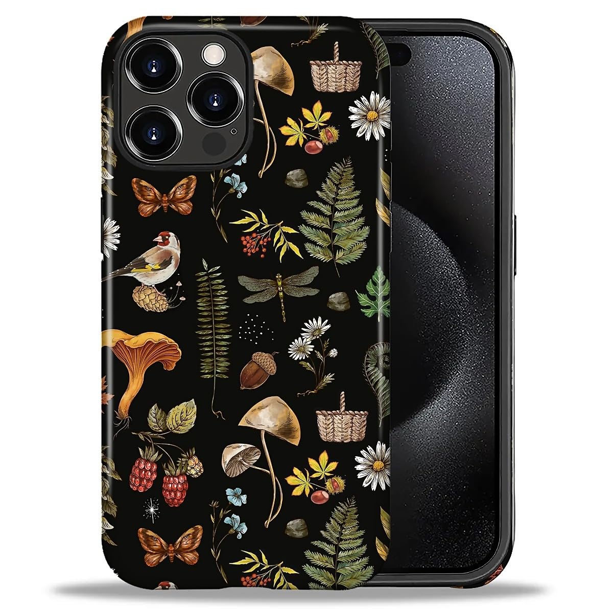 DAIZAG Case for iPhone 13 iPhone 14, Christmas Coffee Snowflake Cane Full-Body Design Hybrid Dual Protection Soft TPU + Hard PC, Shockproof Scratch-Resistant Protective Cover Phone Case for Men Women