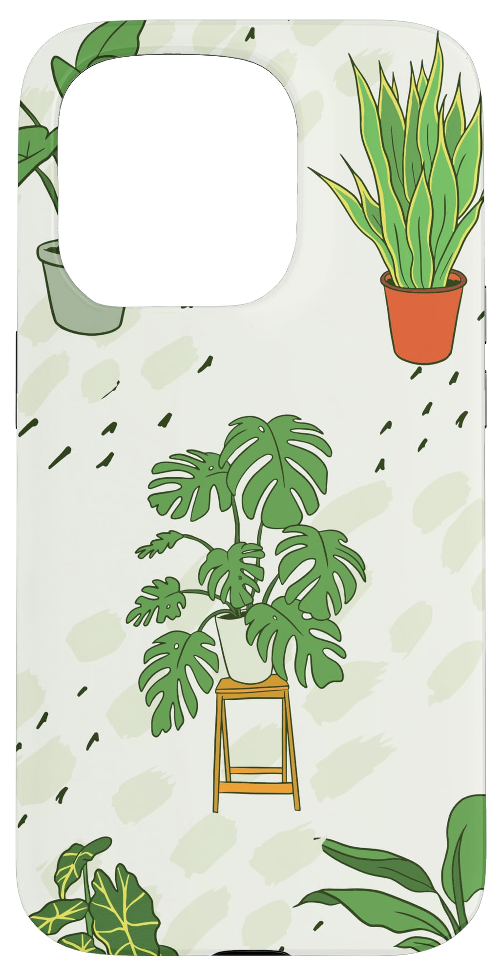 Monstera plant Houseplant Illustrations | Boho Nature Leaf Case for iPhone 15