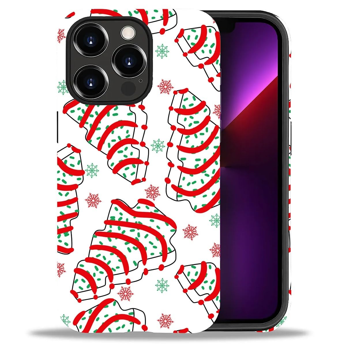 Case for iPhone 17,Drop Protection Hybrid 2-Layer Hard Phone Cover-Vintage Christmas Stamps Collage