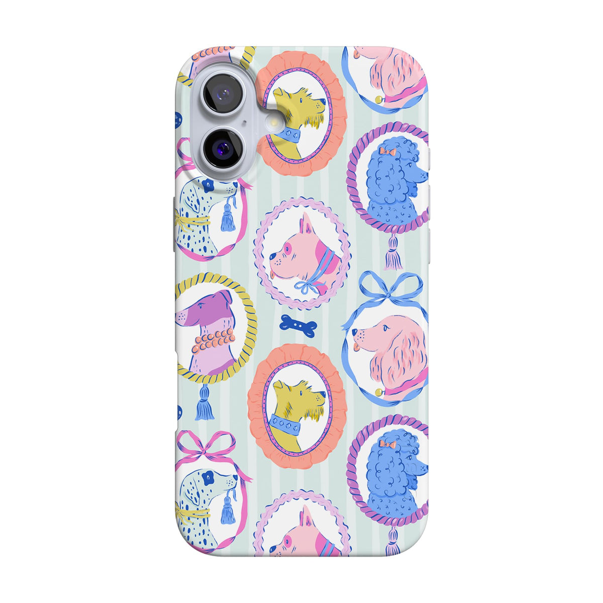 Casely iPhone 16 Case | Chateau Pups | French Dog | Compatible with MagSafe | Classic Ultra Slim Design
