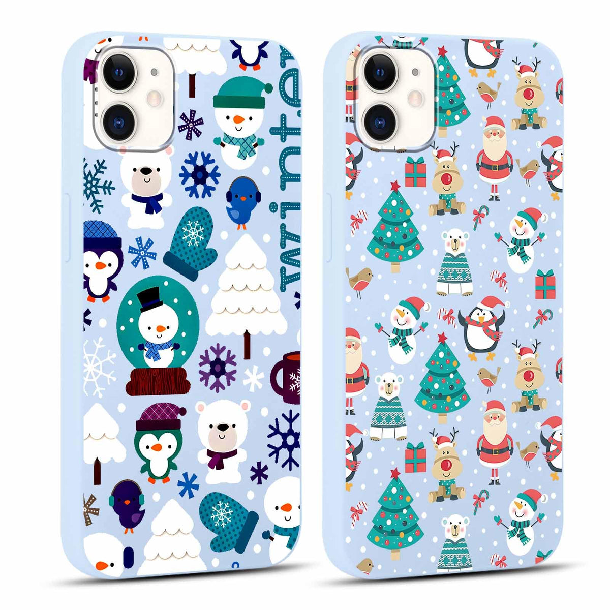 2 Pack Merry Christmas Phone Case for iPhone 16 6.1", Cute Xmas Christmas Tree Pattern Case with Candy Design Christmas Decorations Gifts Shockproof Soft Silicone Cover for Girl Women