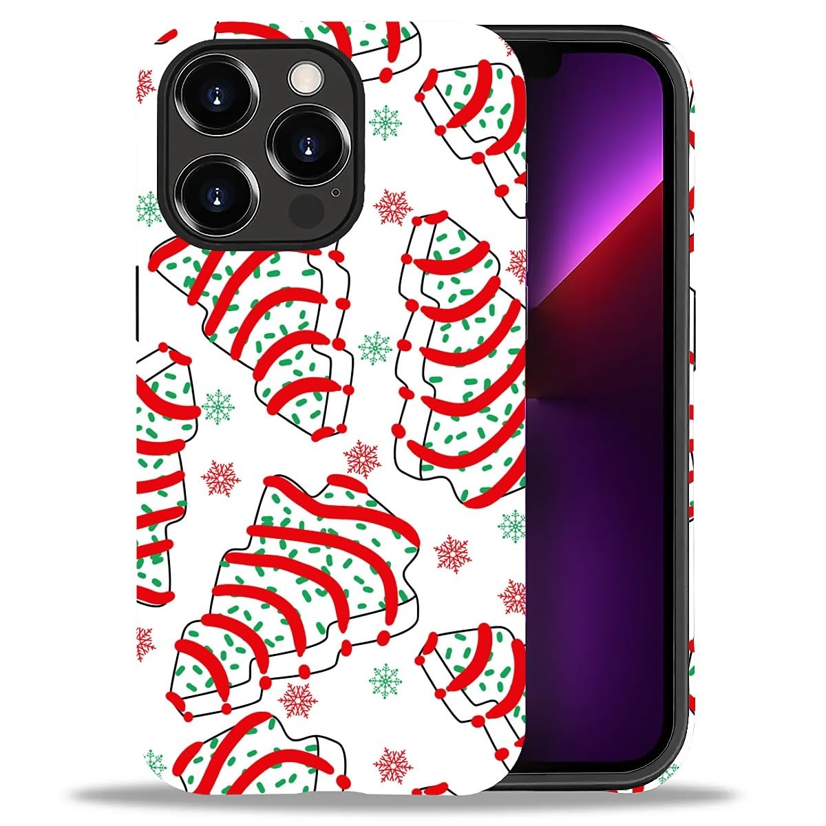 Case for iPhone 17,Drop Protection Hybrid 2-Layer Hard Phone Cover-Vintage Christmas Stamps Collage
