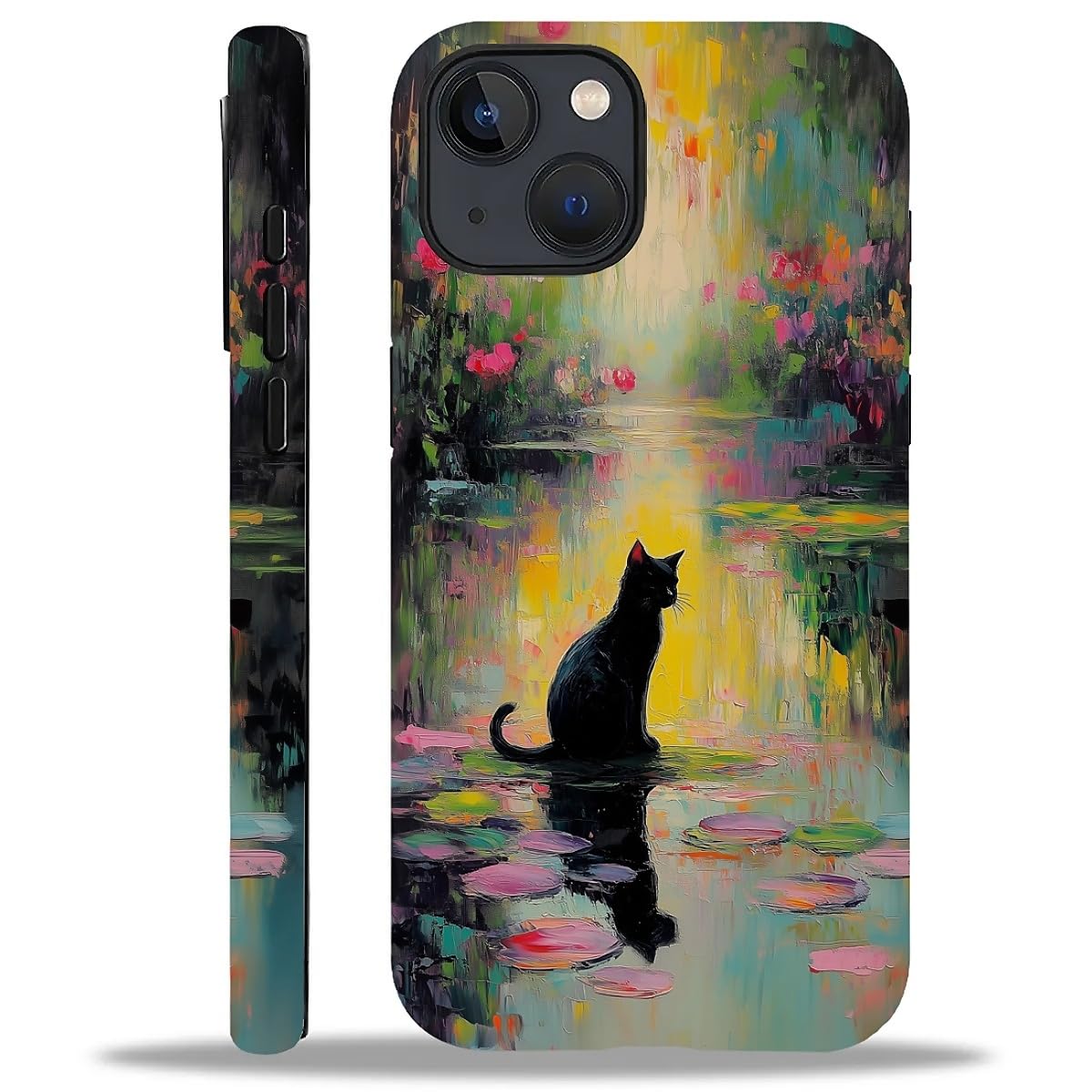 Case for iPhone 16 Pro Max,Aesthetic Frog Pond Splice Exquisitely Pattern Double Protective Phone Cover Cases Soft Silicone for iPhone 16 Pro Max