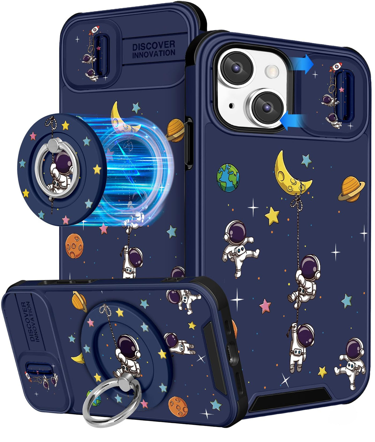 Buleens for iPhone 17 Pro Max Case 6.9 Inch - with Ring Stand & Camera Cover Aesthetic Cute Designed for Women Girls Girly Cartoon Kawaii Dogs Phone Case for iPhone 17 Pro Max Compatible with Magsafe
