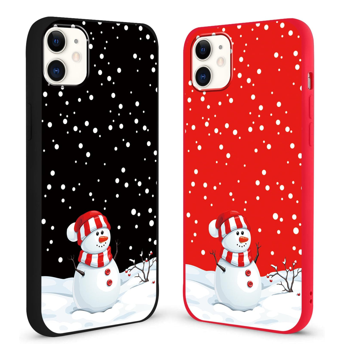 2 Pack Christmas Phone Case for iPhone 16 6.1'', Cute Christmas Tree Pattern Gifts Case with Gingerbread Canes Design Soft TPU Anti-Fall Protective Slim Shockproof Cover for Girl Women Men