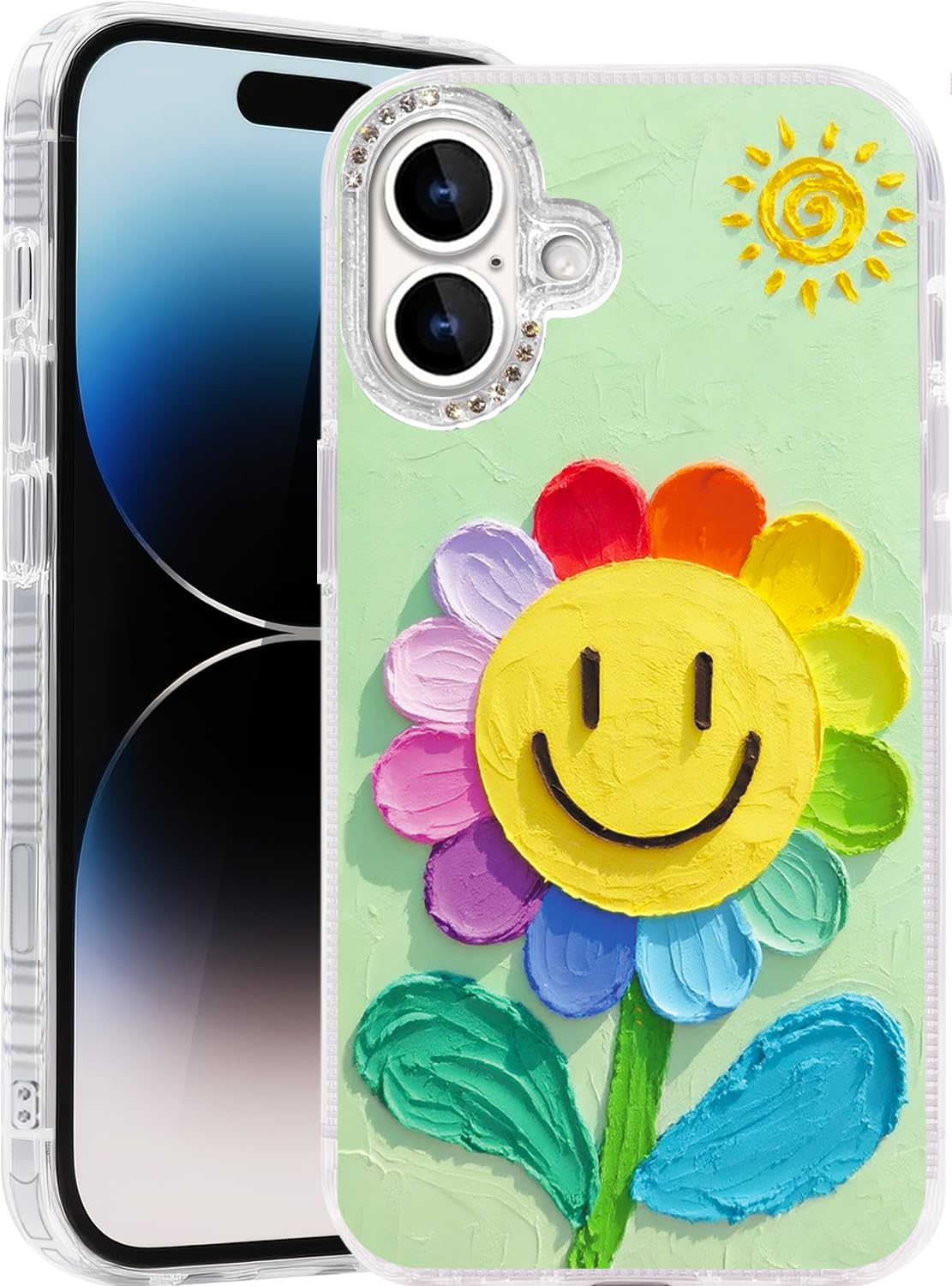 Compatible with iPhone 17 Case,with [Soft Slim][Camera Protection] Cute Fishing Cats Shiny Aesthetic Phone Cover Anti-Yellowing Shockproof Protective Cover for Women Girl