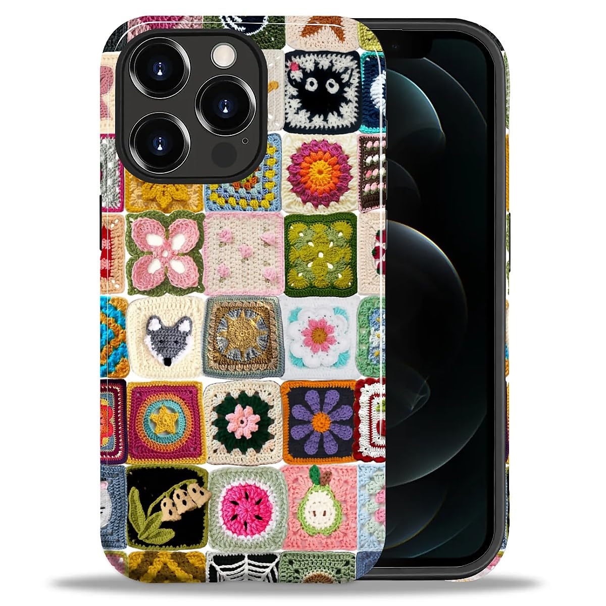 DAIZAG Case for iPhone 13 iPhone 14, Christmas Coffee Snowflake Cane Full-Body Design Hybrid Dual Protection Soft TPU + Hard PC, Shockproof Scratch-Resistant Protective Cover Phone Case for Men Women