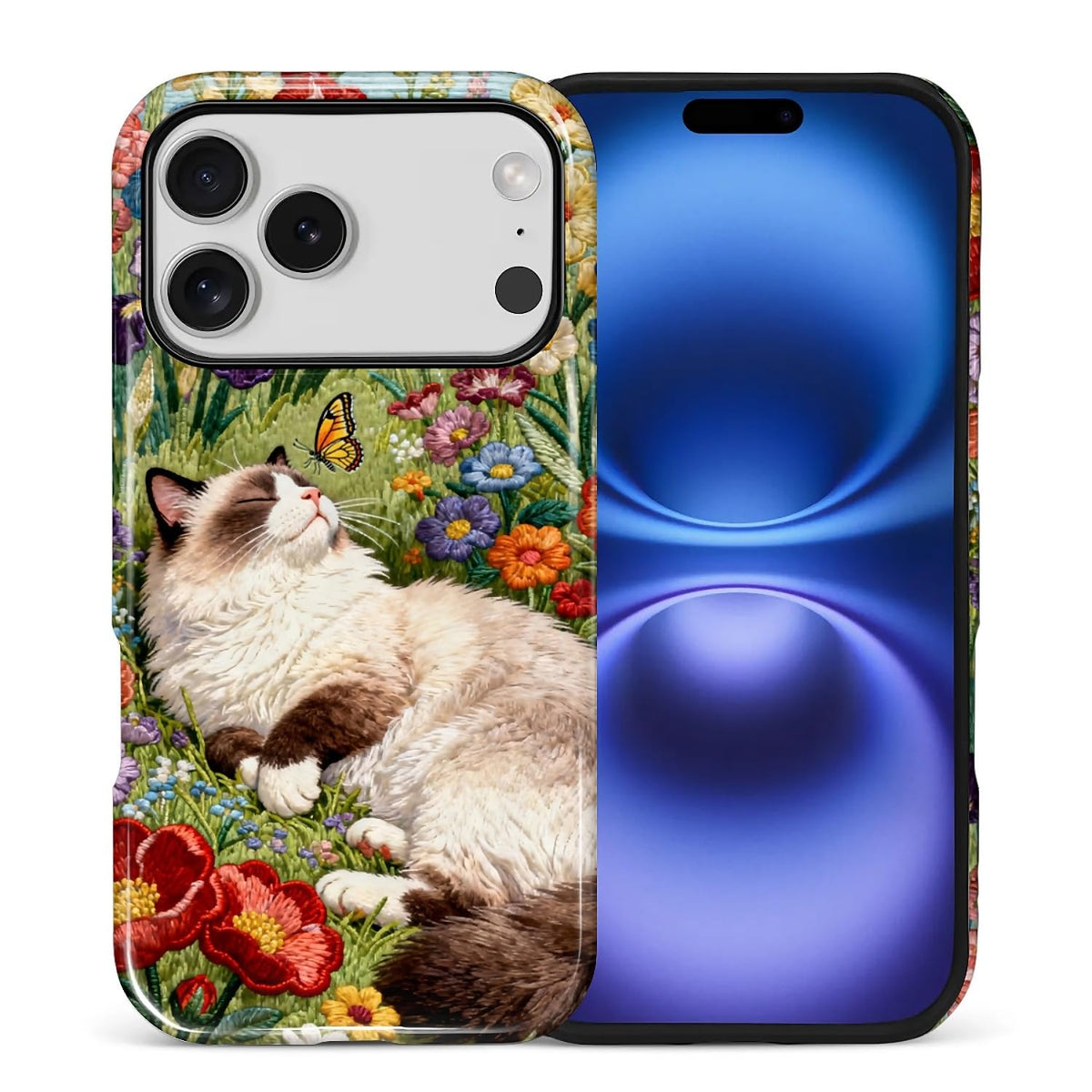 Case for iPhone 15, Shockproof Hybrid Protective Phone Case, Dual-Layer Drop Protection Anti-Scratch, Cozy Cats