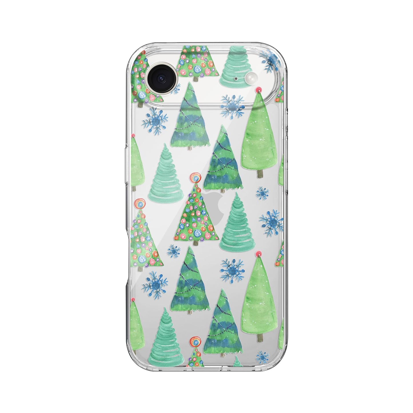 Blingy's for iPhone 17 Case, Christmas Tree Snowflake Winter Clear Case | Transparent, Winter Holiday Design, Snowflake Pattern, Christmas Pattern, Merry Christmas, Soft TPU Protective Case 6.3 in