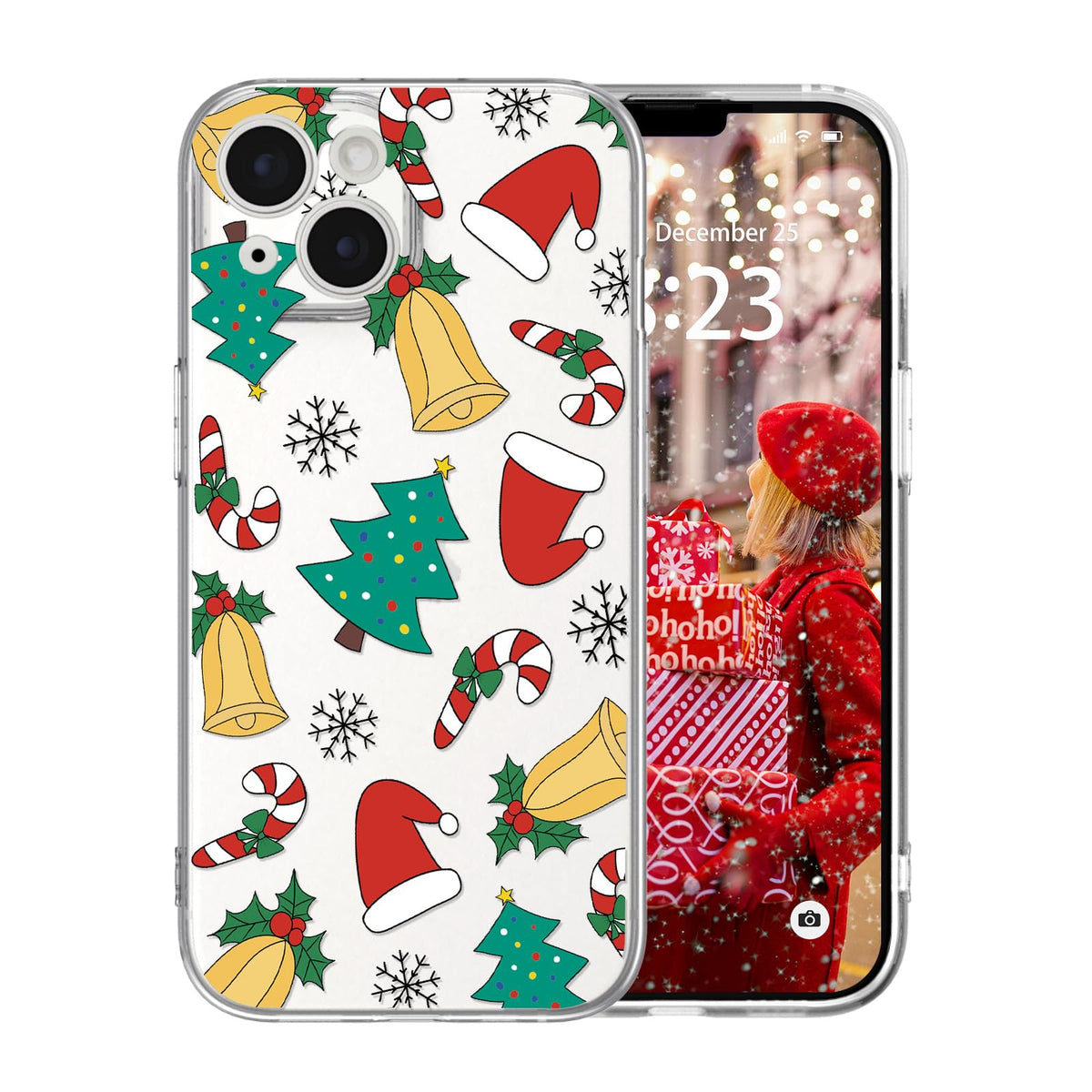 for iPhone 16 Christmas Case Cute Xmas Tree Clear - Gingerbread Man | Xmas Santa Girly Women Girls Kids Snowflakes Candy Winter Holiday Festival Gifts Trendy Soft Protective Cover