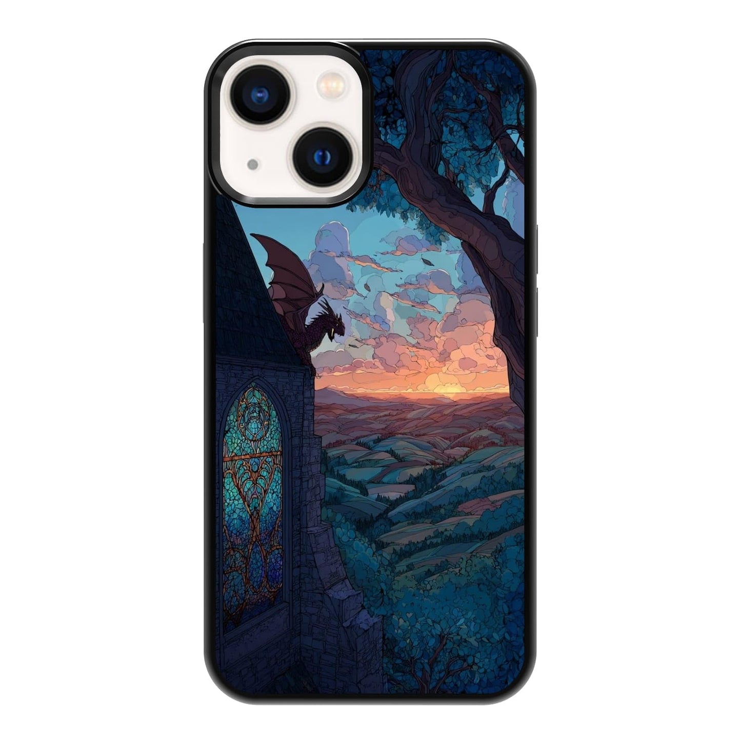 Four Seasons Tree of Life Watercolor Nature Phone Case, Shockproof Protective Cover for iPhone 11 12 13 14 15 16 17 Pro Max Plus Mini XR 7 8 SE