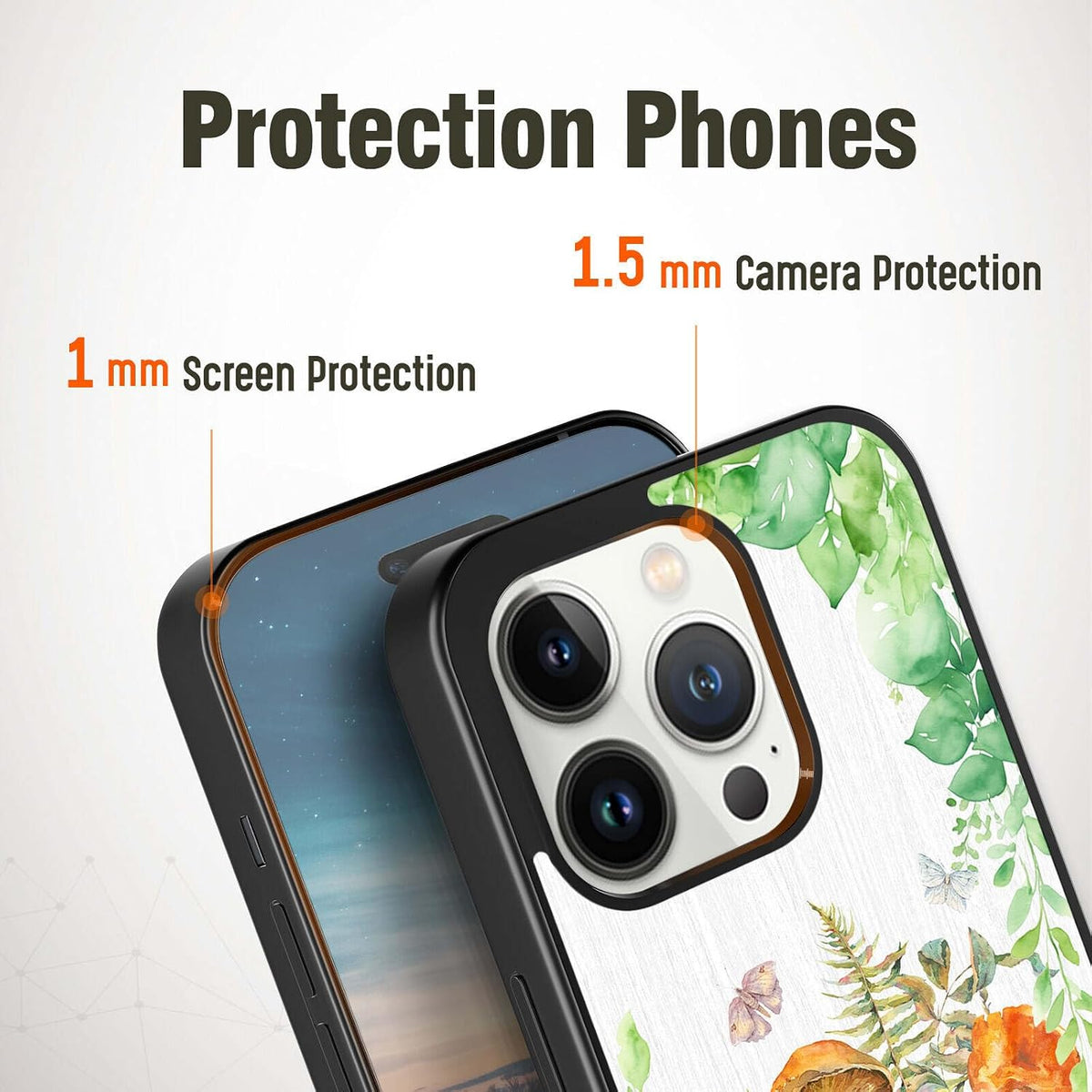 Custom Name Phone Cases for Plant LoverKawaii Wildland Shockproof Cover Case for iPhone 11 12 13 14 15 16 17 Pro Max Plus Mini Xr Xs| for Samsung S20 S21 S22 S23 S24 S25 S26 Ultra Plus FE