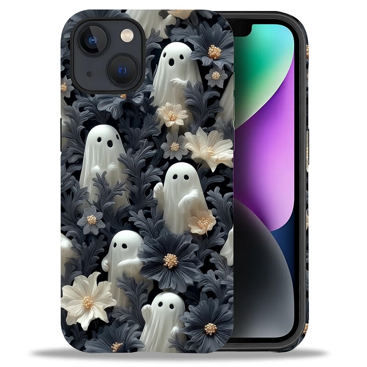 Case for iPhone 17,Drop Protection Hybrid 2-Layer Hard Phone Cover-Vintage Christmas Stamps Collage