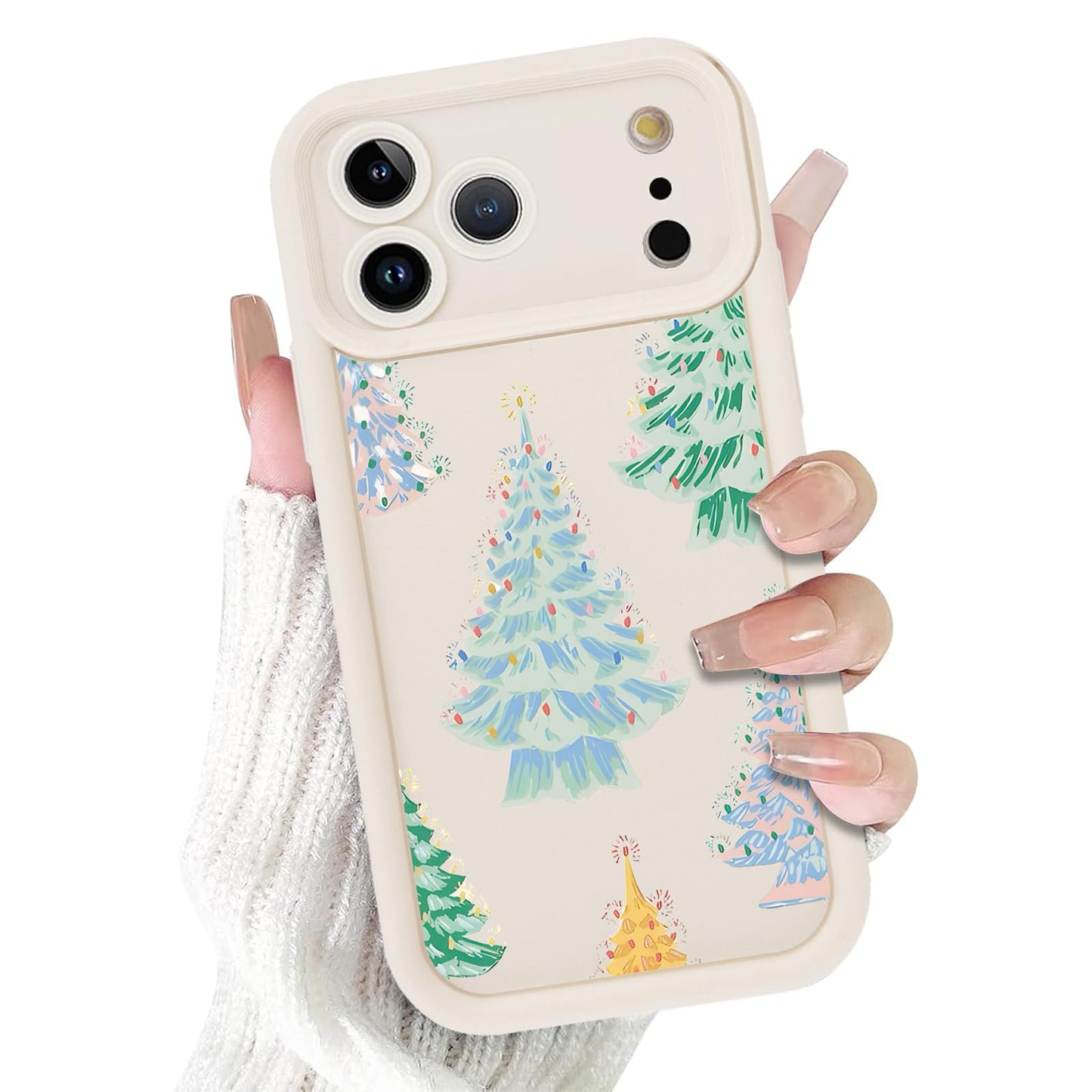 Christmas Phone Case for iPhone 14 6.1", Cute Christmas Tree Gingerbread Man Snowflake Pattern Gifts Case, Pink Aesthetic Protective Shockproof Silicone Cover for Women Girls Men -Pink Snowflakes