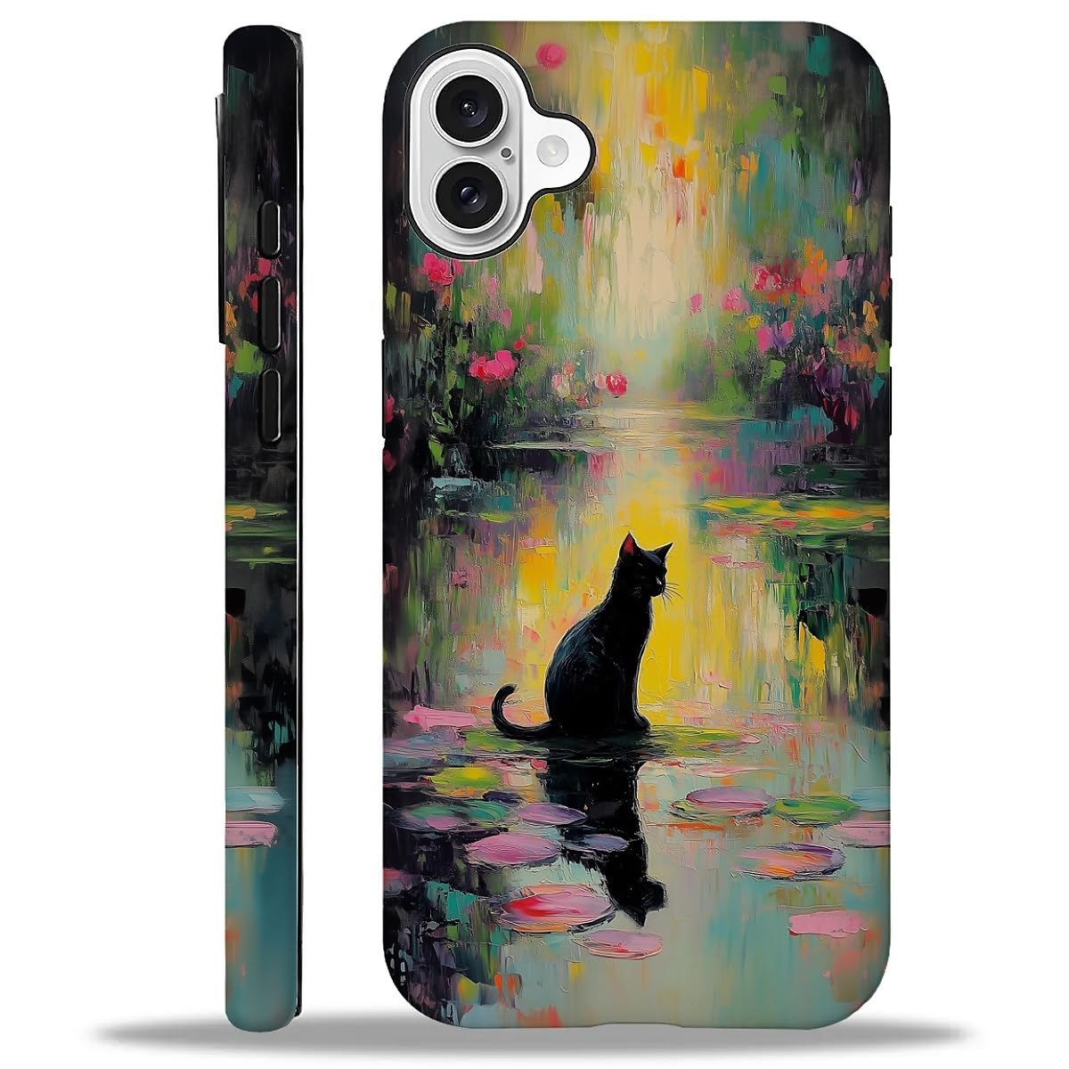 Case for iPhone 16 Pro Max,Aesthetic Frog Pond Splice Exquisitely Pattern Double Protective Phone Cover Cases Soft Silicone for iPhone 16 Pro Max