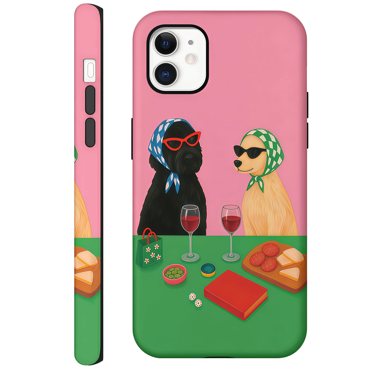 Candlelight Dinner Dog Case for iPhone 12/12 Pro | Hard Hybrid 2-Layer Design, Protective Scratch Resistant Cover for Women Girls