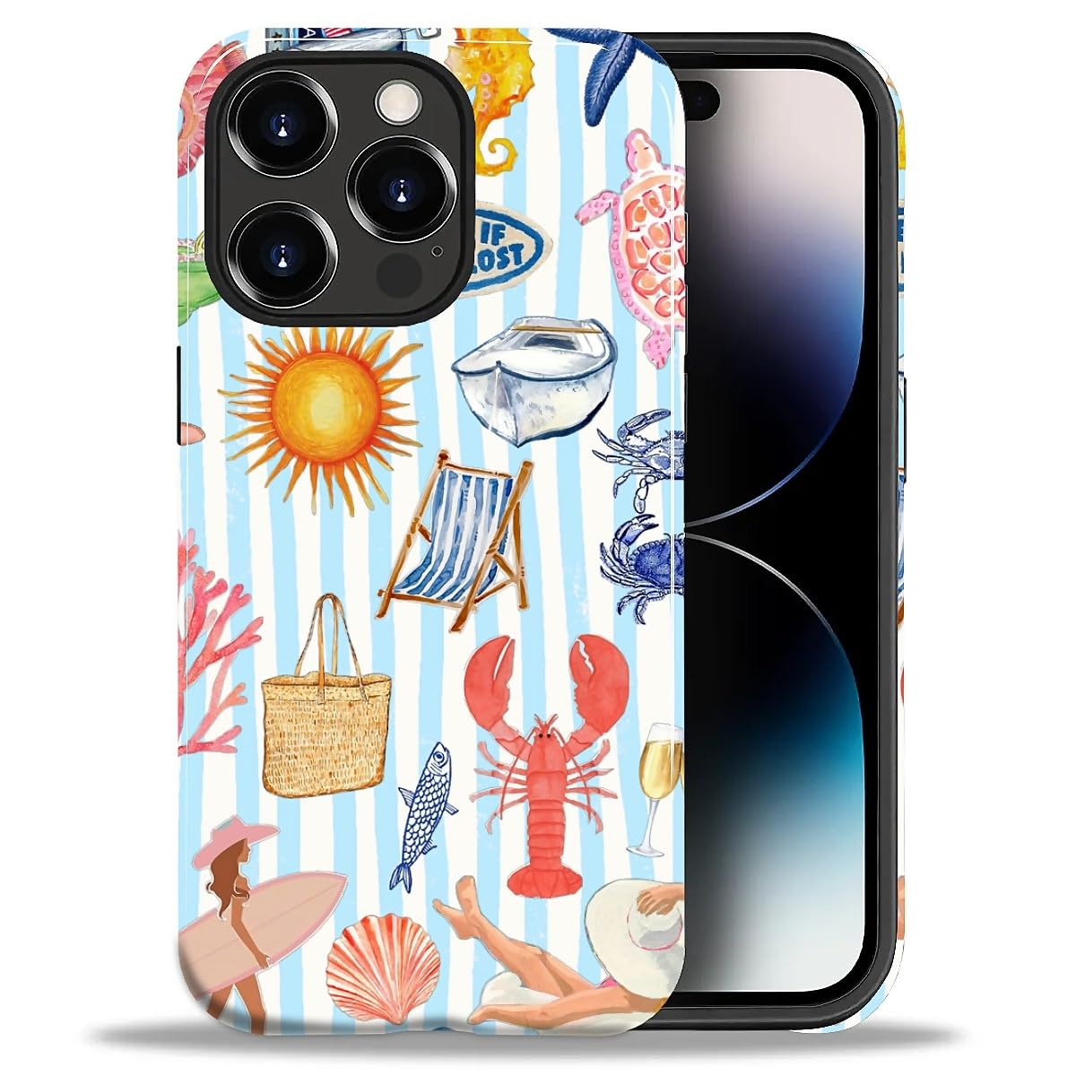 DAIZAG Case for iPhone 13 iPhone 14, Christmas Coffee Snowflake Cane Full-Body Design Hybrid Dual Protection Soft TPU + Hard PC, Shockproof Scratch-Resistant Protective Cover Phone Case for Men Women