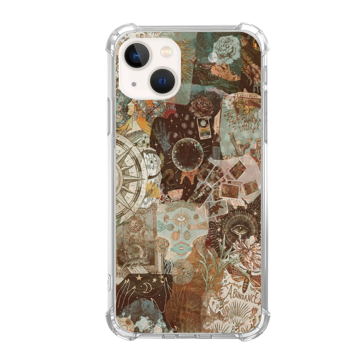 Winter Christmas Holiday Collage Case for iPhone 15, Retro Aesthetic Christmas Gingerbread and Tree Pattern Case for Girls Women Men, Unique Trendy TPU Bumper Cover Case for iPhone 15